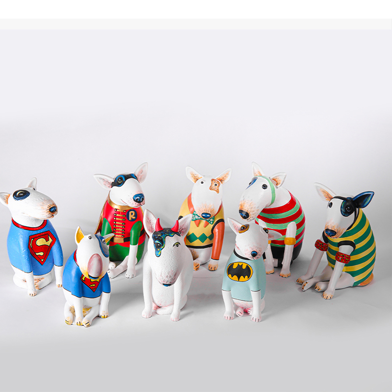 Resin Art Furniture - Fun Creative Big-Eyed Bull Terrier Puppy