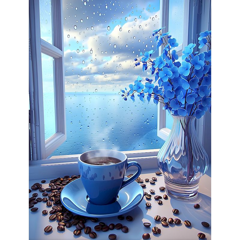 Resin Art Wallpaper - GATYZTORY 5D Diamond Painting Window Seaside