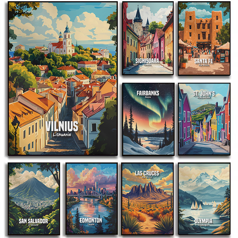 Resin Art World - Abstract World Travel Classic Nature Landscape