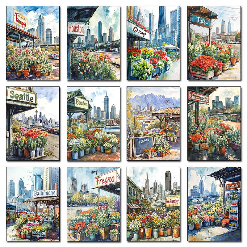 Resin Art World - Classic Street Flower Shops in Cities