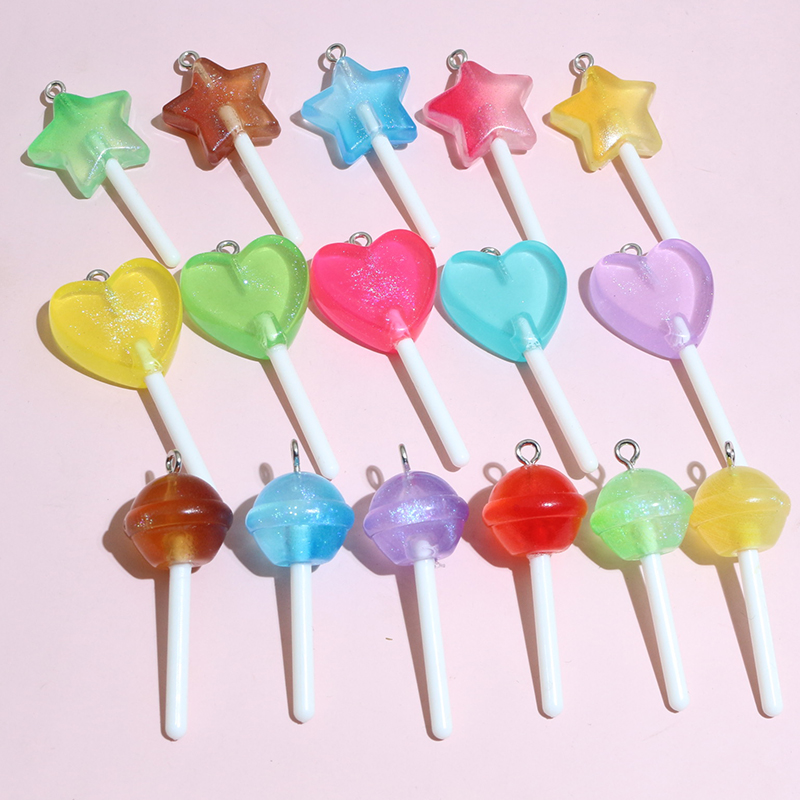10pcs Mixed Colors Resin Cute  - Resin Art Pendant recension och pris