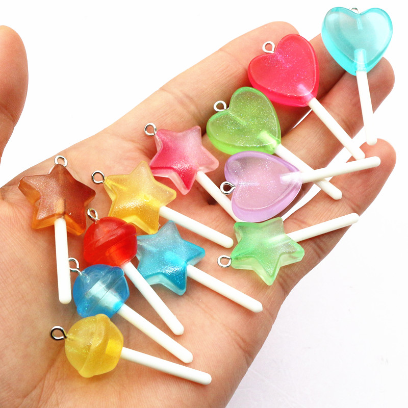 10pcs Mixed Colors Resin Cute  - Resin Art Pendant recension och pris
