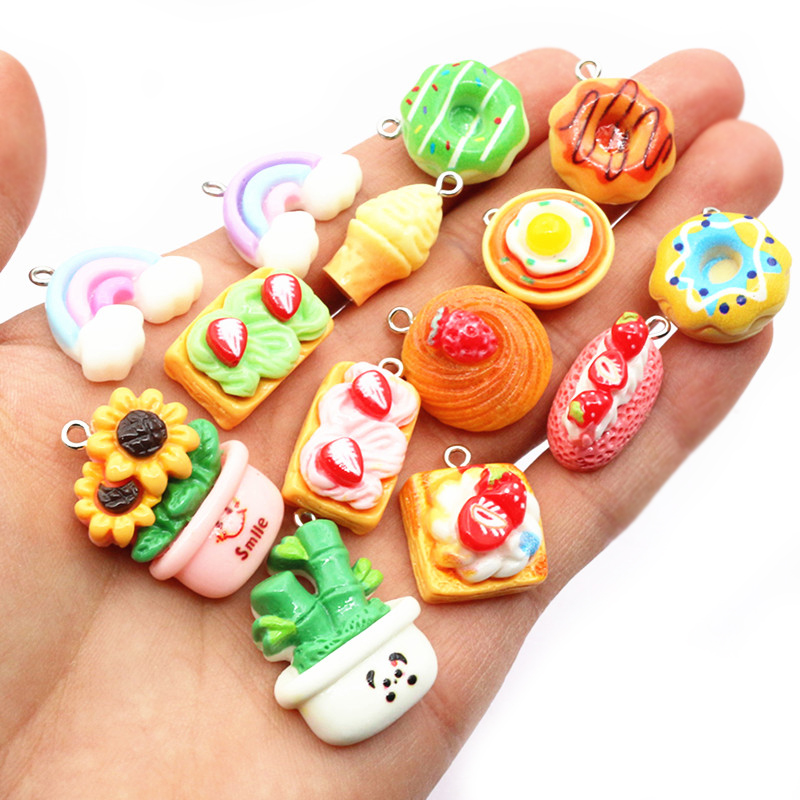 10pcs Mixed Colors Resin Cute  - Resin Art Pendant recension och pris