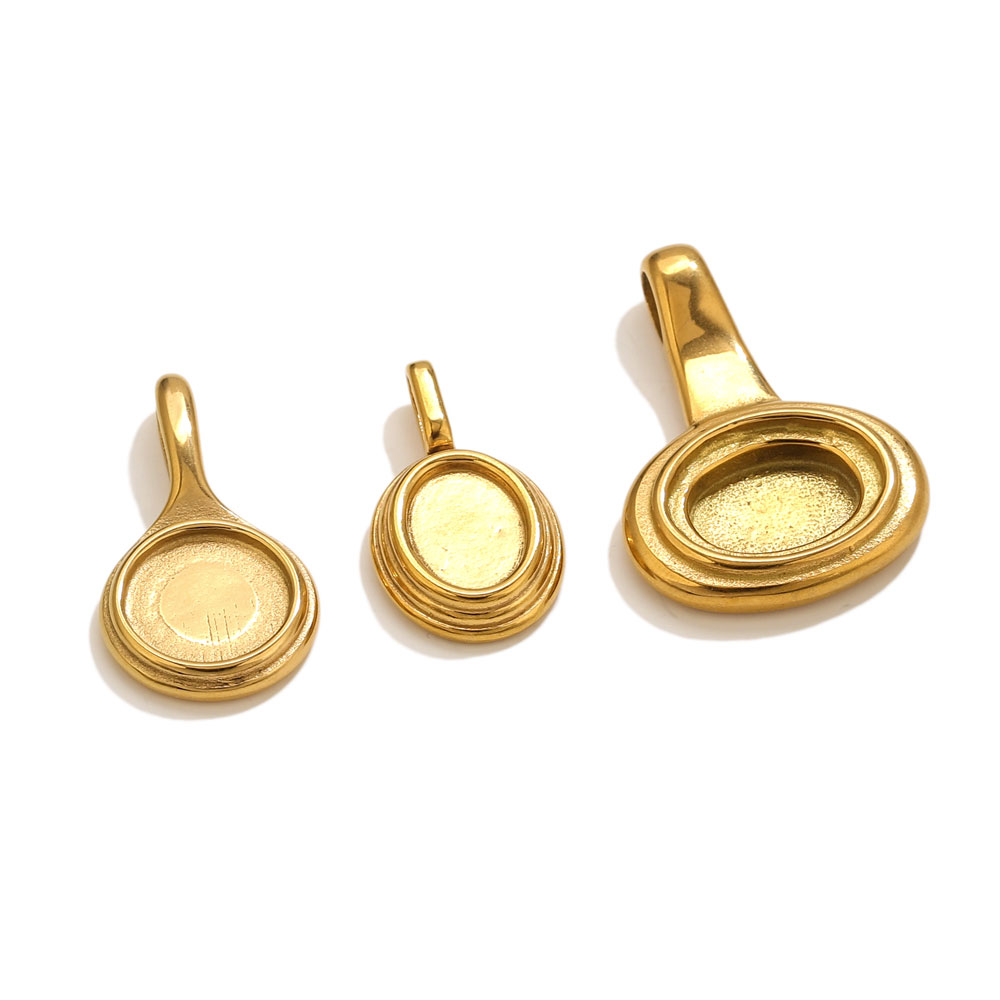 5pcs Stainless Steel Round Ova - Resin Art Pendant recension och pris
