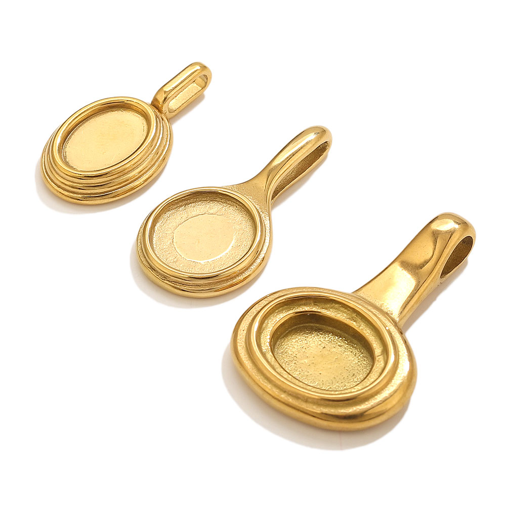 5pcs Stainless Steel Round Ova - Resin Art Pendant recension och pris