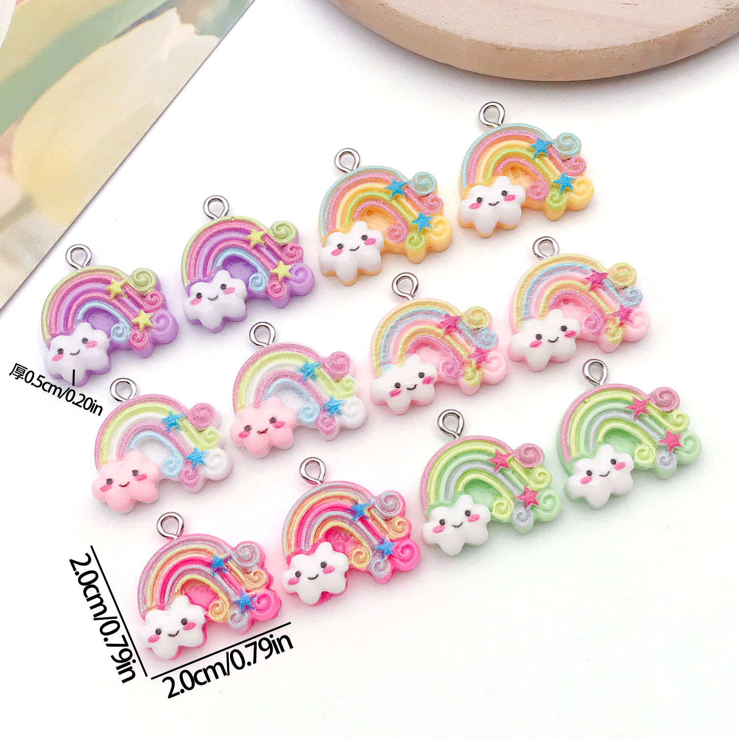 6/12pcs Resin Rainbow Cloud Pe - Resin Art Pendant recension och pris