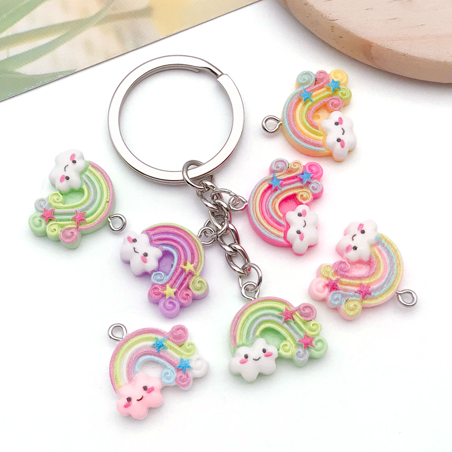 6/12pcs Resin Rainbow Cloud Pe - Resin Art Pendant recension och pris