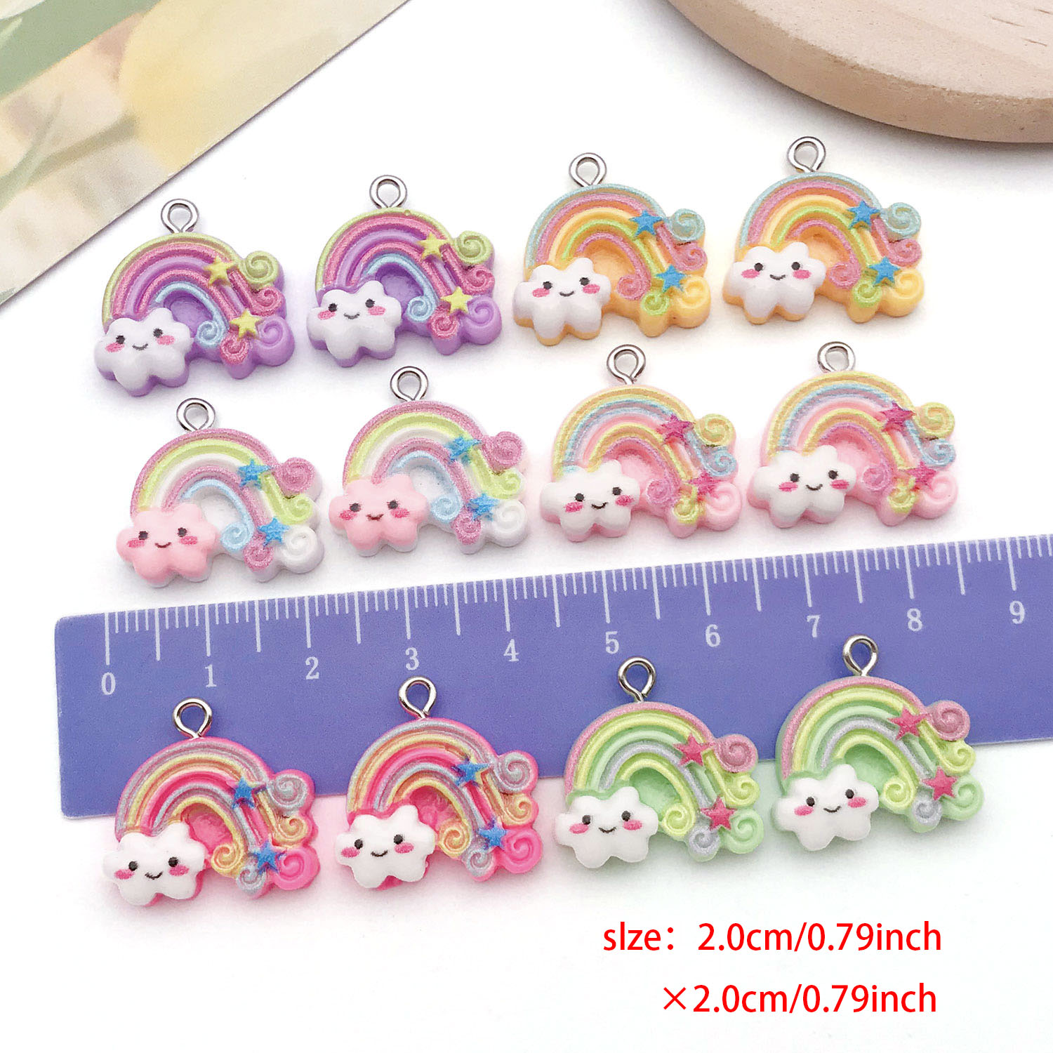 6/12pcs Resin Rainbow Cloud Pe - Resin Art Pendant recension och pris