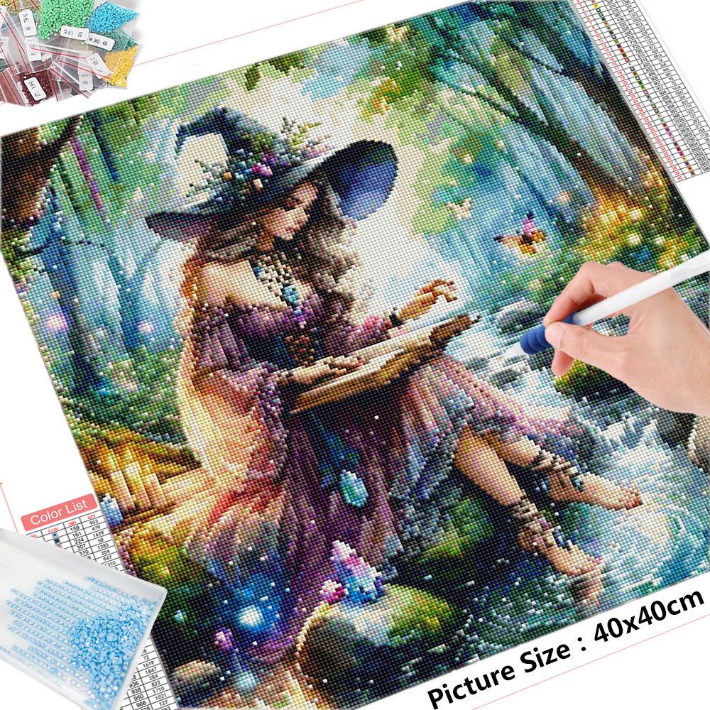 HUACAN Diamond Embroidery Witc - Resin Art Wallpaper recension och pris