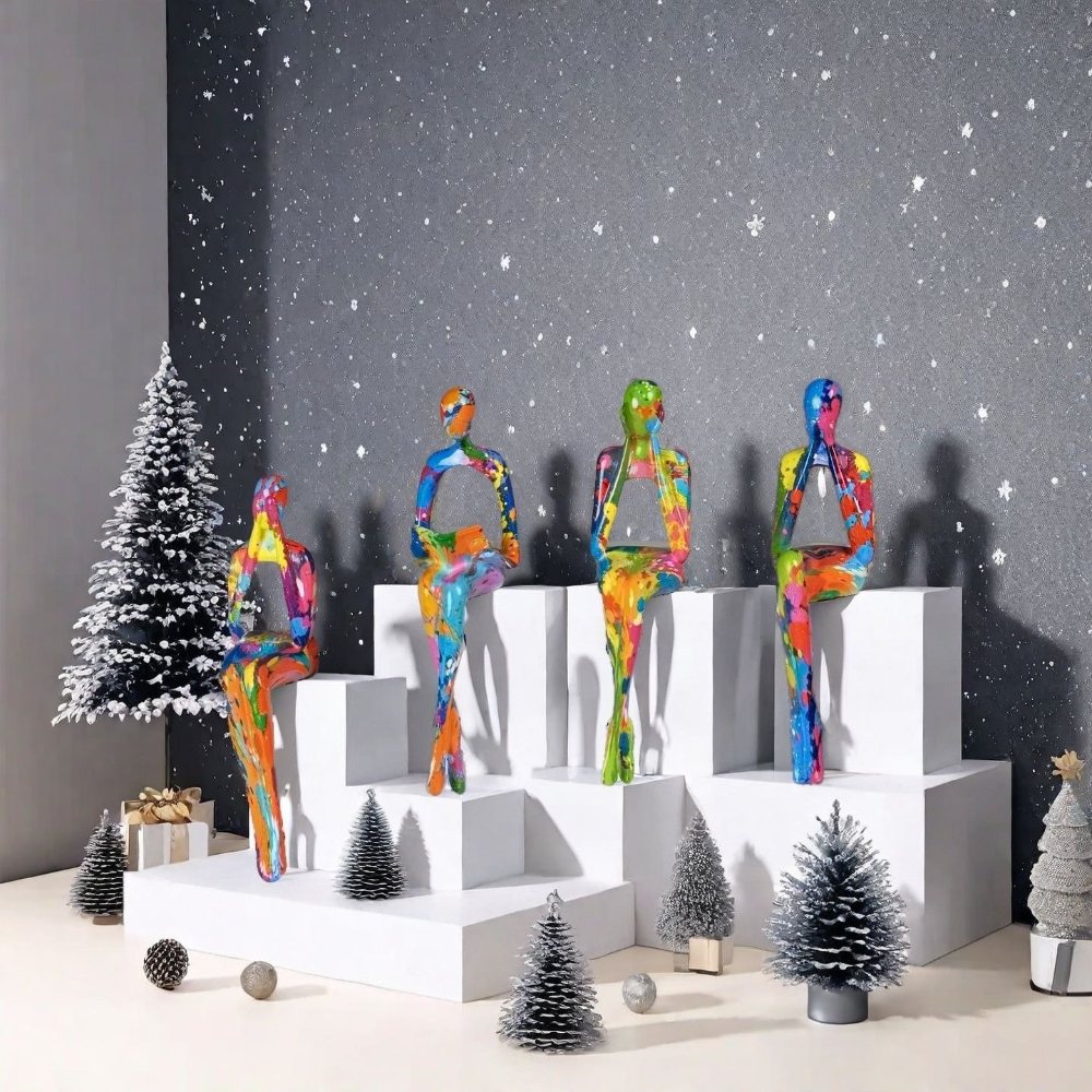 4-Piece Character Abstract Thi - Resin Art For Anniversary Gift recension och pris