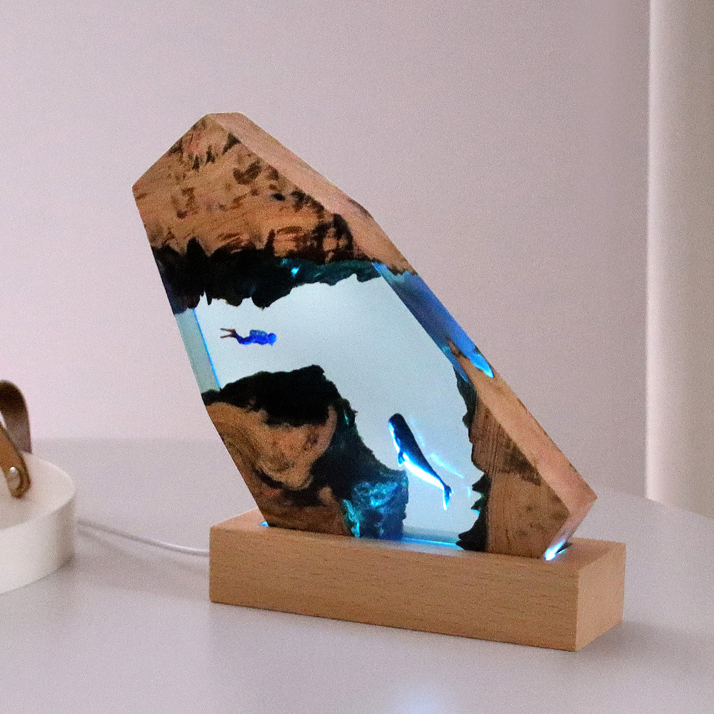 New Underwater Cave Whale Dive - Resin Art For Anniversary Gift recension och pris
