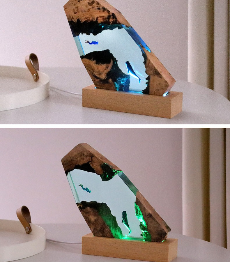 New Underwater Cave Whale Dive - Resin Art For Anniversary Gift recension och pris