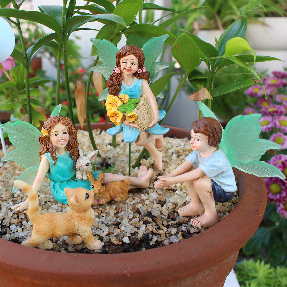 4pc Flower Fairy and Animal Pa - Resin Art Decor recension och pris