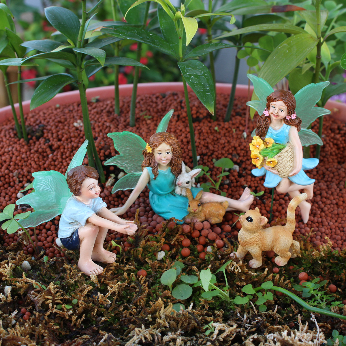4pc Flower Fairy and Animal Pa - Resin Art Decor recension och pris