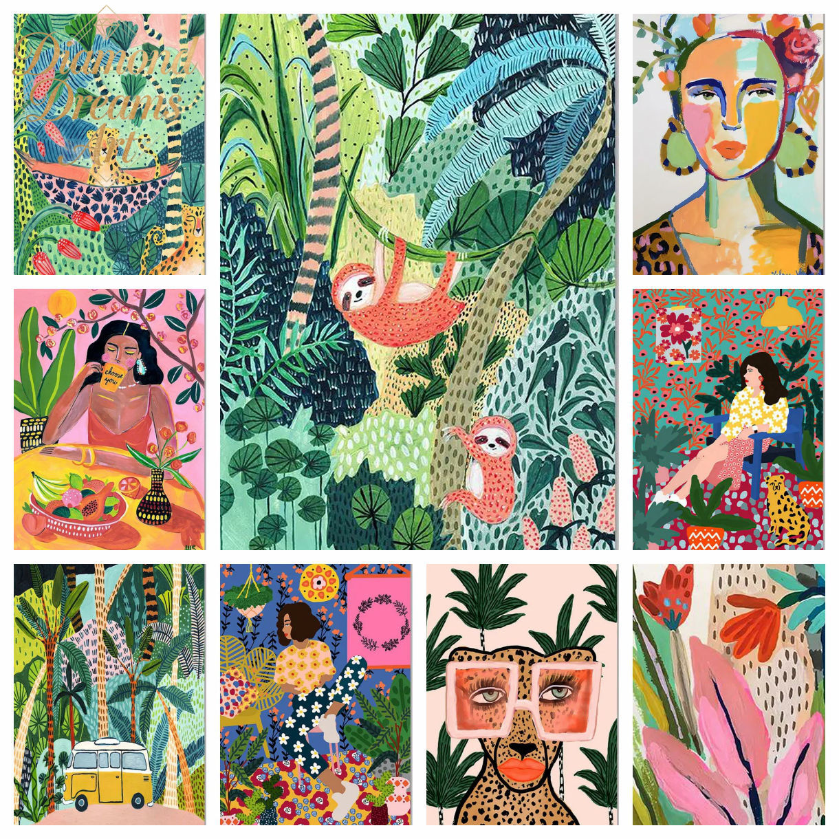 Frameless,Tropical Colorful Gi - Resin Art Of Flowers recension och pris