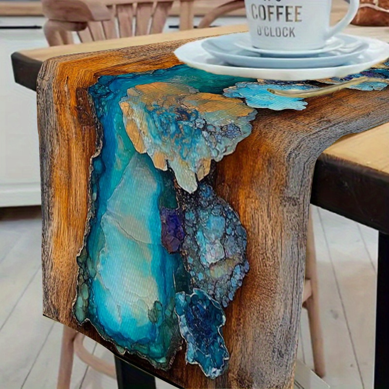 Resin Geode Table Runner Polye - Resin Art Coffee Table recension och pris
