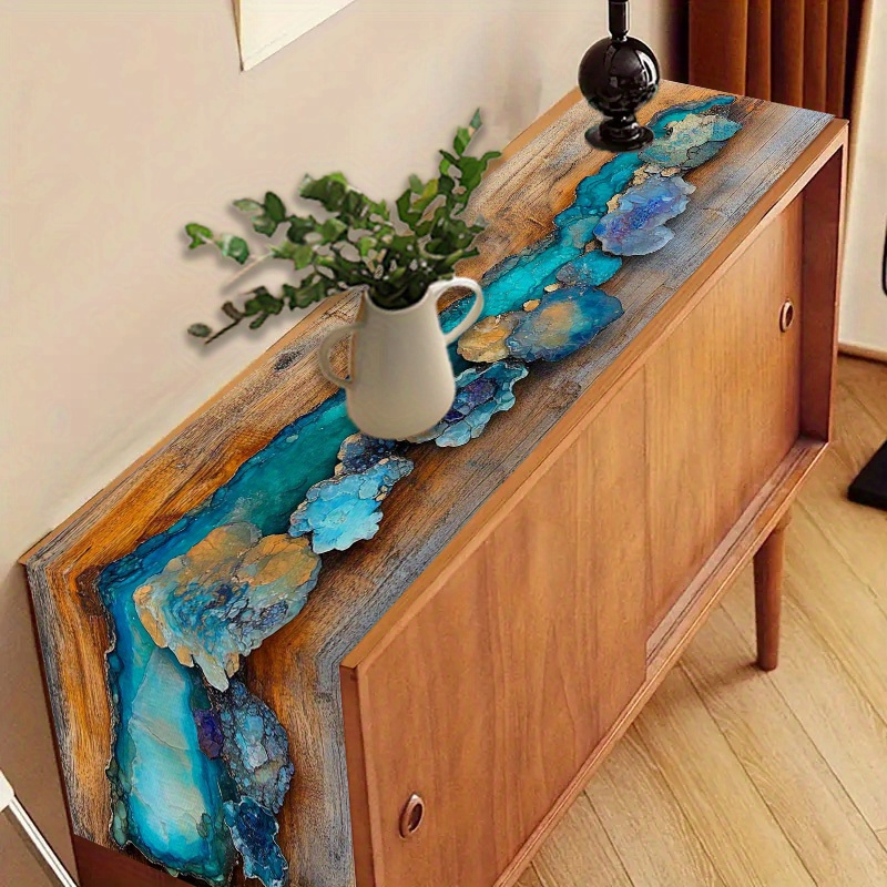 Resin Geode Table Runner Polye - Resin Art Coffee Table recension och pris