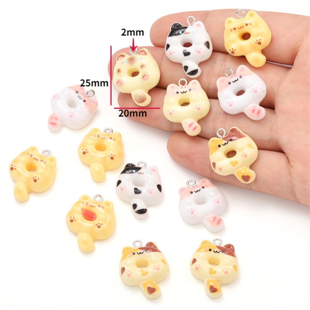 10Pcs Kawaii Cartoon Cat Resin - Resin Art Pendant recension och pris
