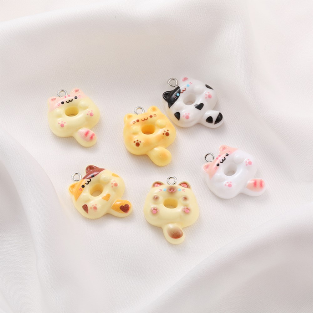 10Pcs Kawaii Cartoon Cat Resin - Resin Art Pendant recension och pris