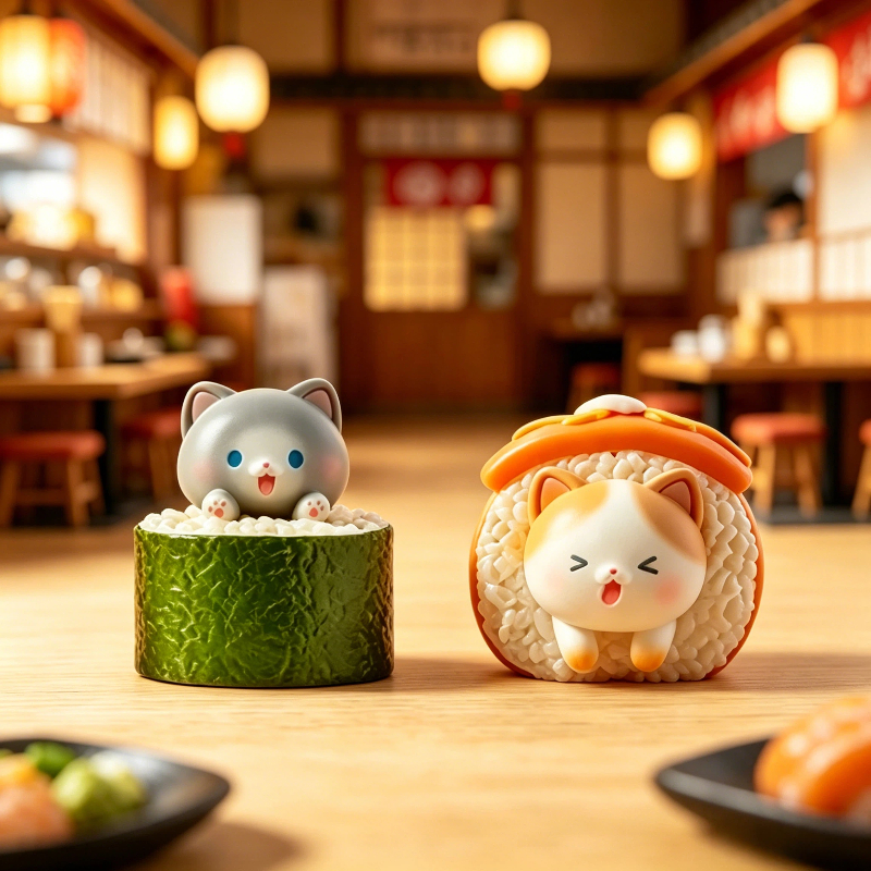 Kawaii Action Figure Sushi Cat - Resin Art Furniture recension och pris