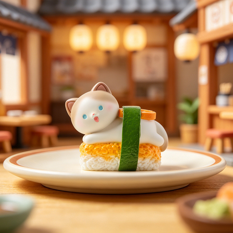 Kawaii Action Figure Sushi Cat - Resin Art Furniture recension och pris