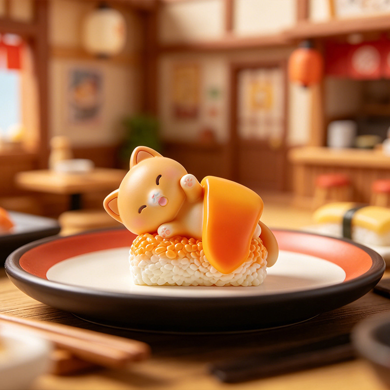 Kawaii Action Figure Sushi Cat - Resin Art Furniture recension och pris