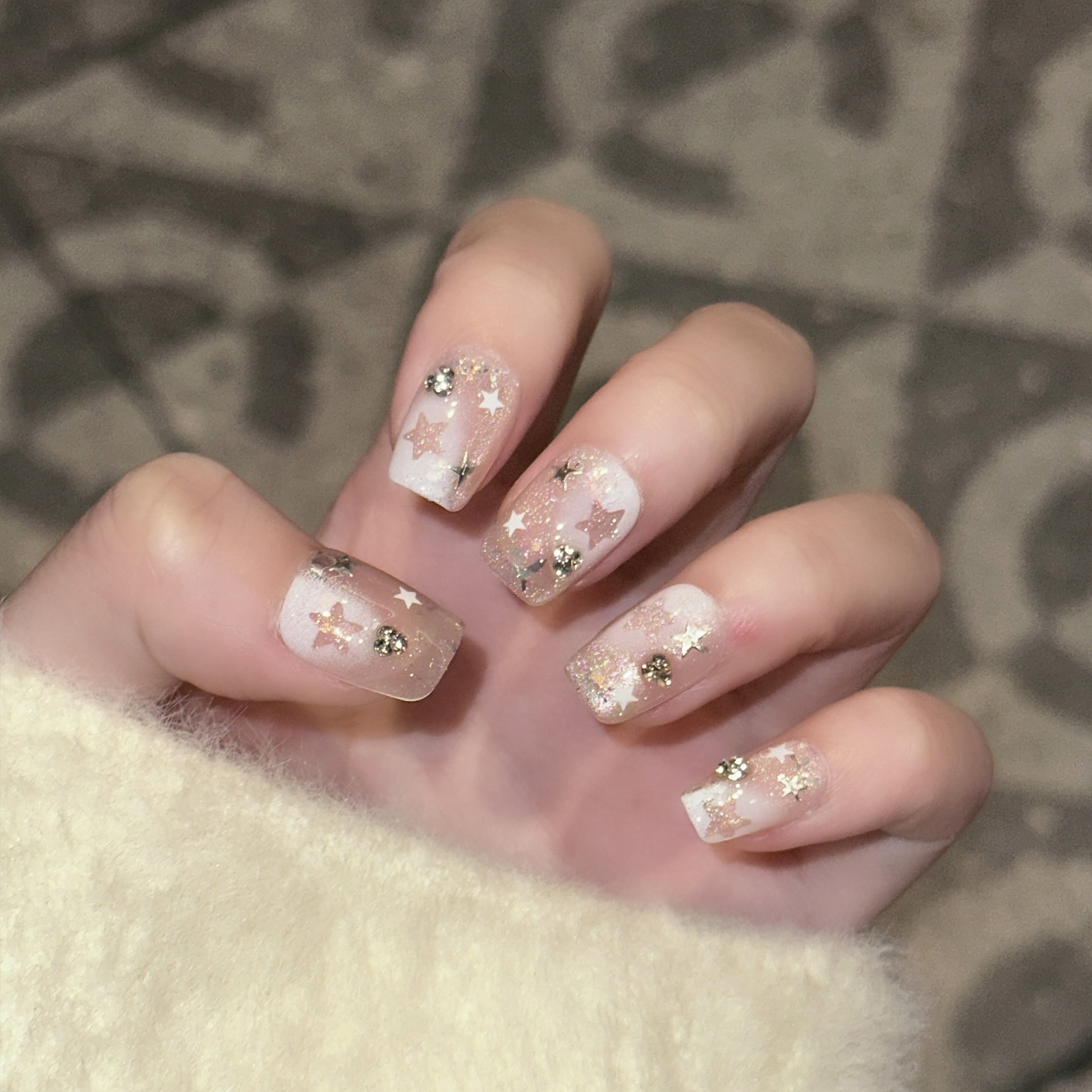 10PCS Short Square Fake Nails  - Resin Art Of Flowers recension och pris