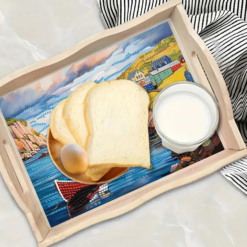 Diamond Painting Dining Plate  - Resin Art Wooden Tray recension och pris