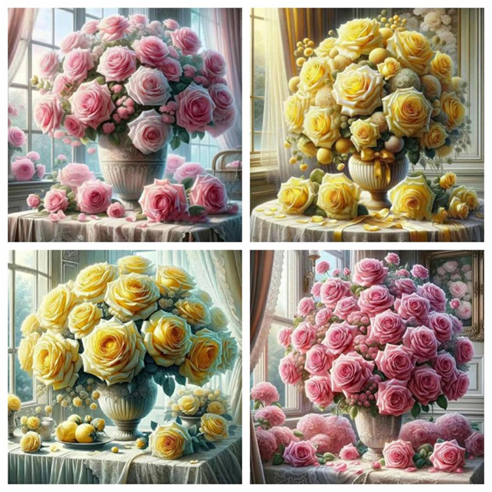 1PC frameless  5D Diy Diamond  - Resin Art Of Flowers recension och pris