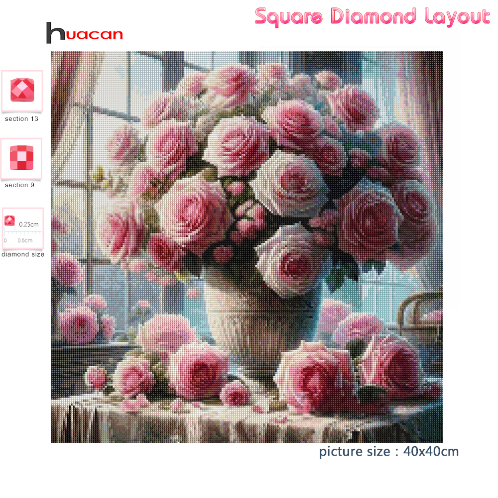1PC frameless  5D Diy Diamond  - Resin Art Of Flowers recension och pris