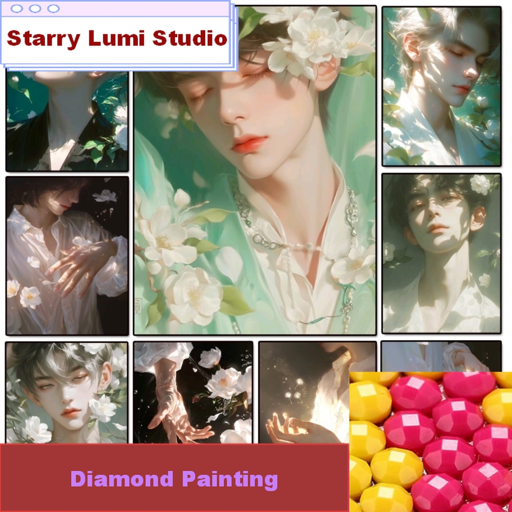Handsome Boy 5d Diy Diamond Pa - Resin Art Of Flowers recension och pris