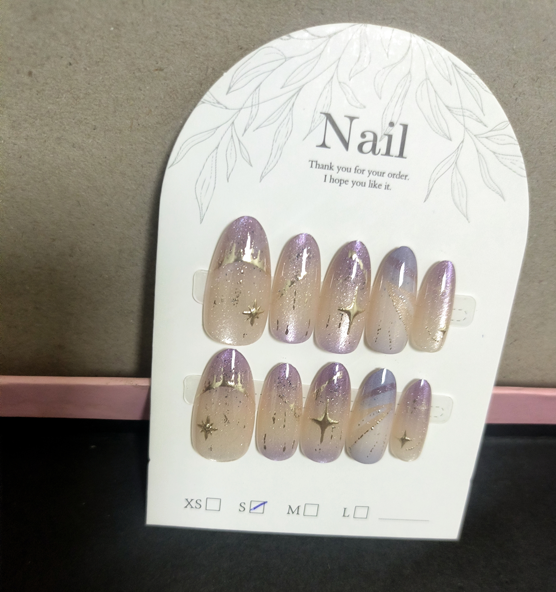 10pcs Cat Eye Purple False Nai - Resin Art Purple recension och pris