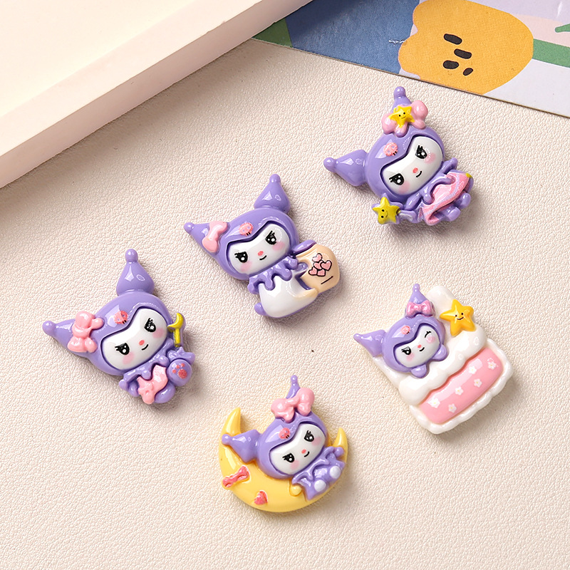 10Pcs New Mini Kawaii Cartoon  - Resin Art Purple recension och pris
