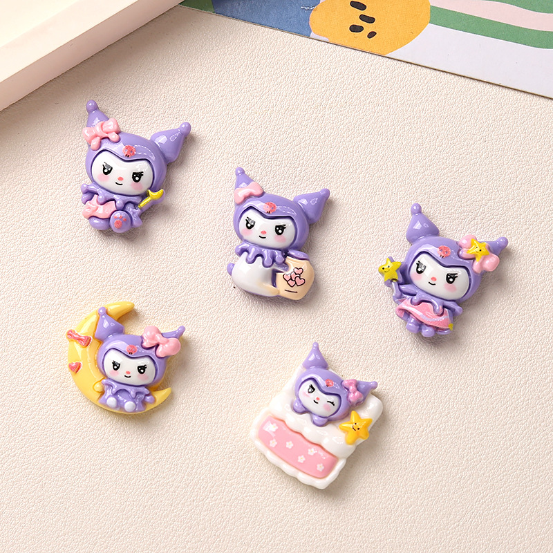 10Pcs New Mini Kawaii Cartoon  - Resin Art Purple recension och pris