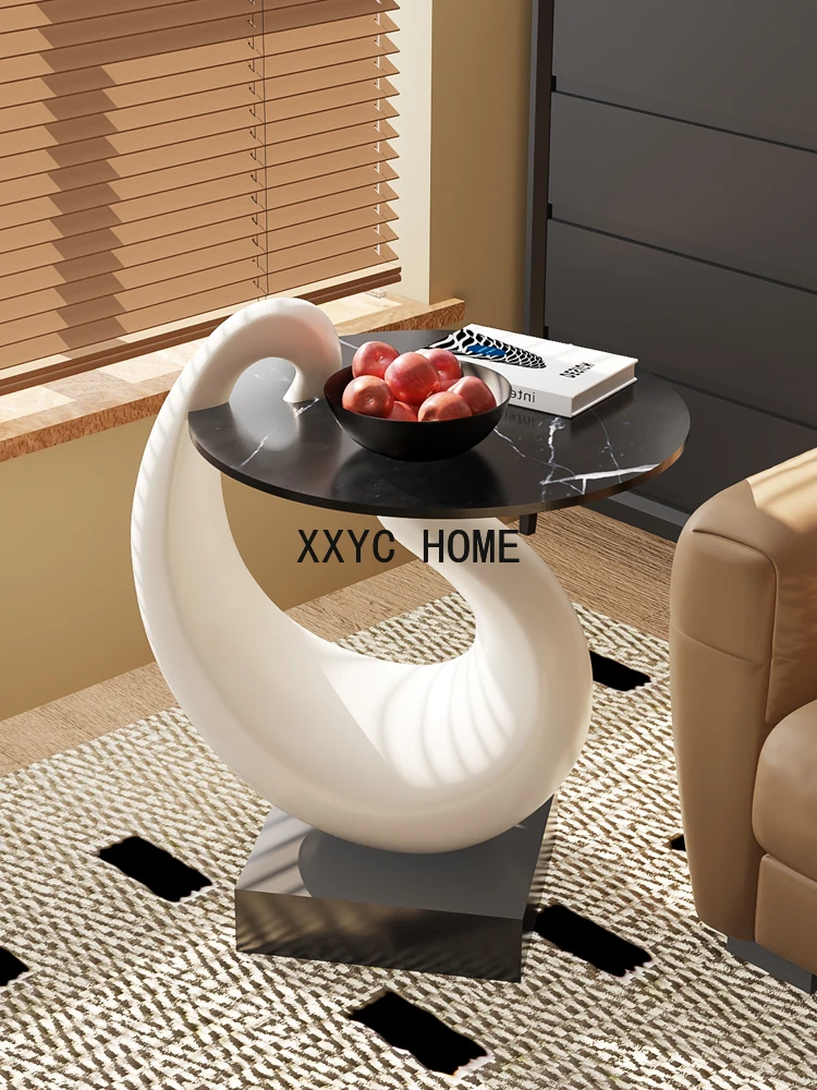 Creative White Swan Statue Hom - Resin Art Coffee Table recension och pris