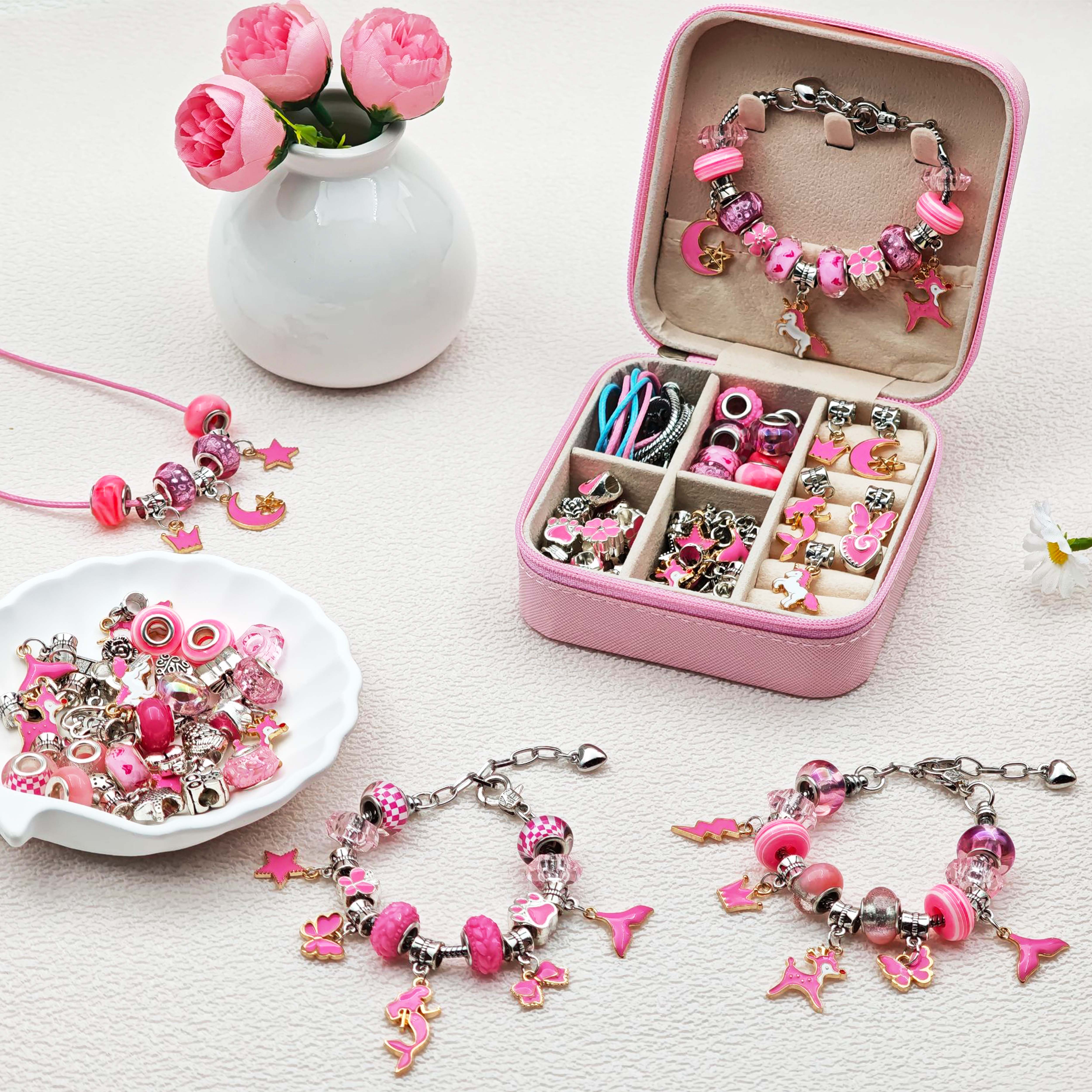 68pcs pink beaded jewelry set, - Resin Art Engagement recension och pris