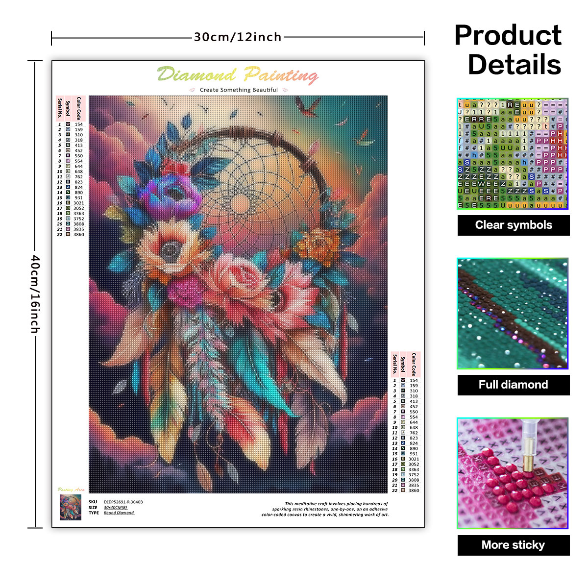 Frameless, Diamond Painting Dr - Resin Art Of Flowers recension och pris