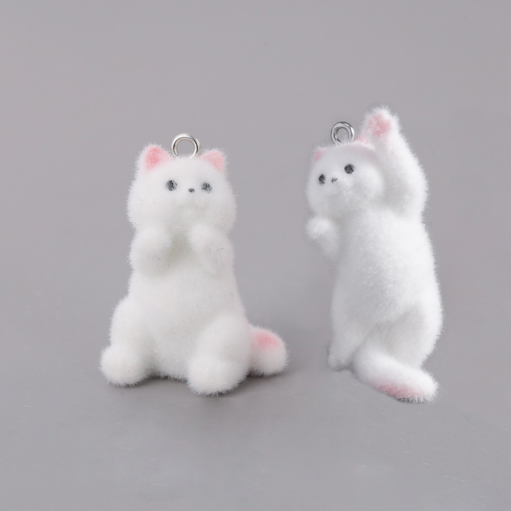 2pcs Flocking Little Cat Resin - Resin Art Pendant recension och pris