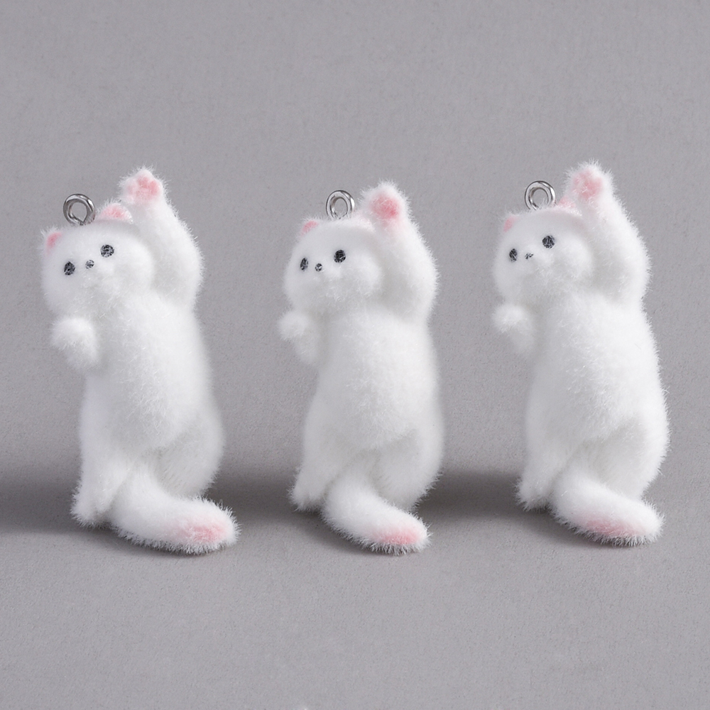 2pcs Flocking Little Cat Resin - Resin Art Pendant recension och pris