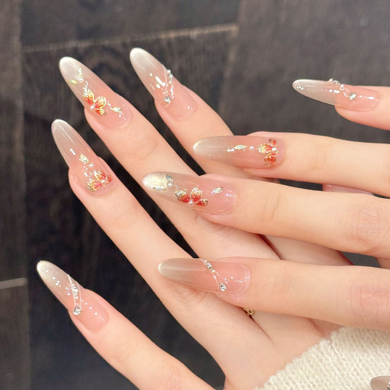 10pcs Handmade Fake Nails Pres - Resin Art Of Flowers recension och pris