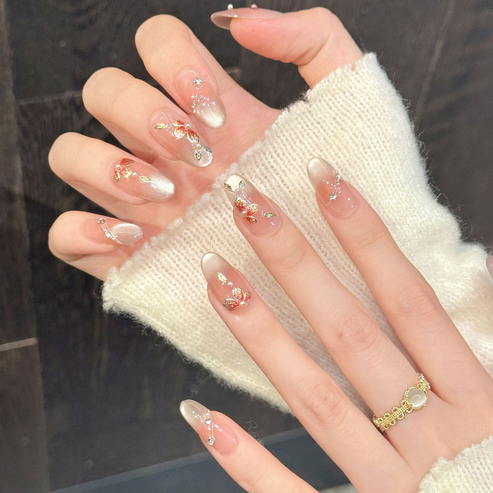 10pcs Handmade Fake Nails Pres - Resin Art Of Flowers recension och pris