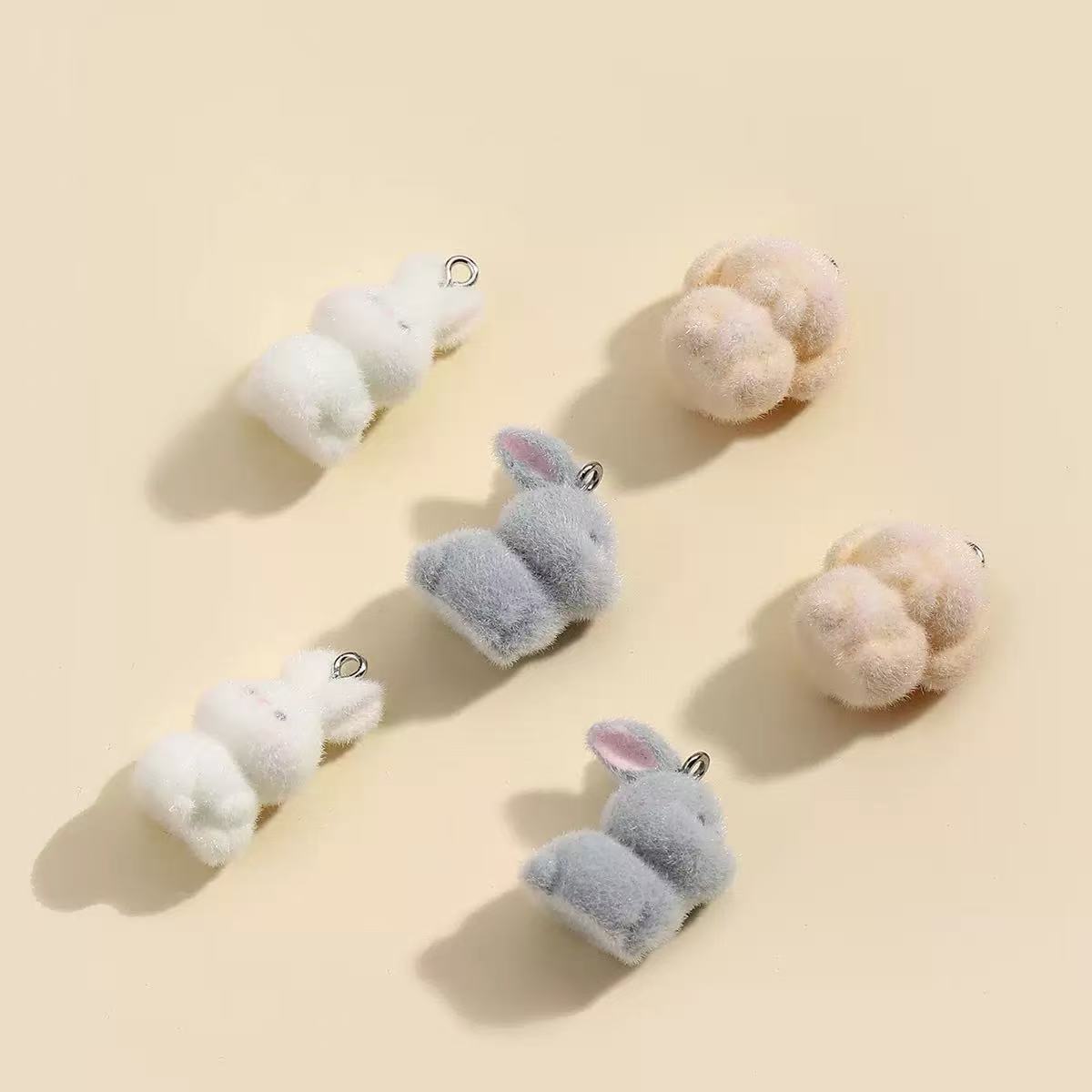 10pcs Flocking Little Rabbit R - Resin Art Pendant recension och pris