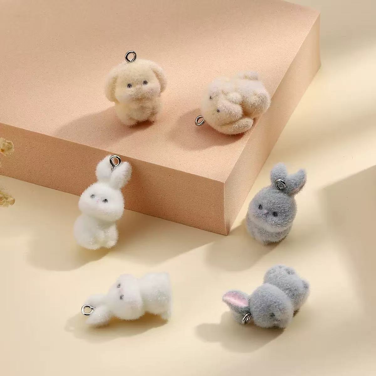 10pcs Flocking Little Rabbit R - Resin Art Pendant recension och pris