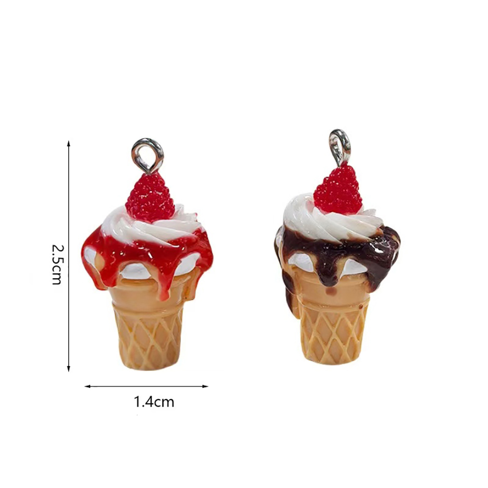 10pcs Strawberry Jam Ice Cream - Resin Art Pendant recension och pris