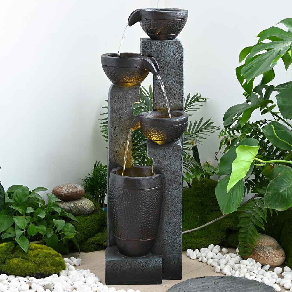 40''H 4-Tier Outdoor Garden Wa - Resin Art Decor recension och pris