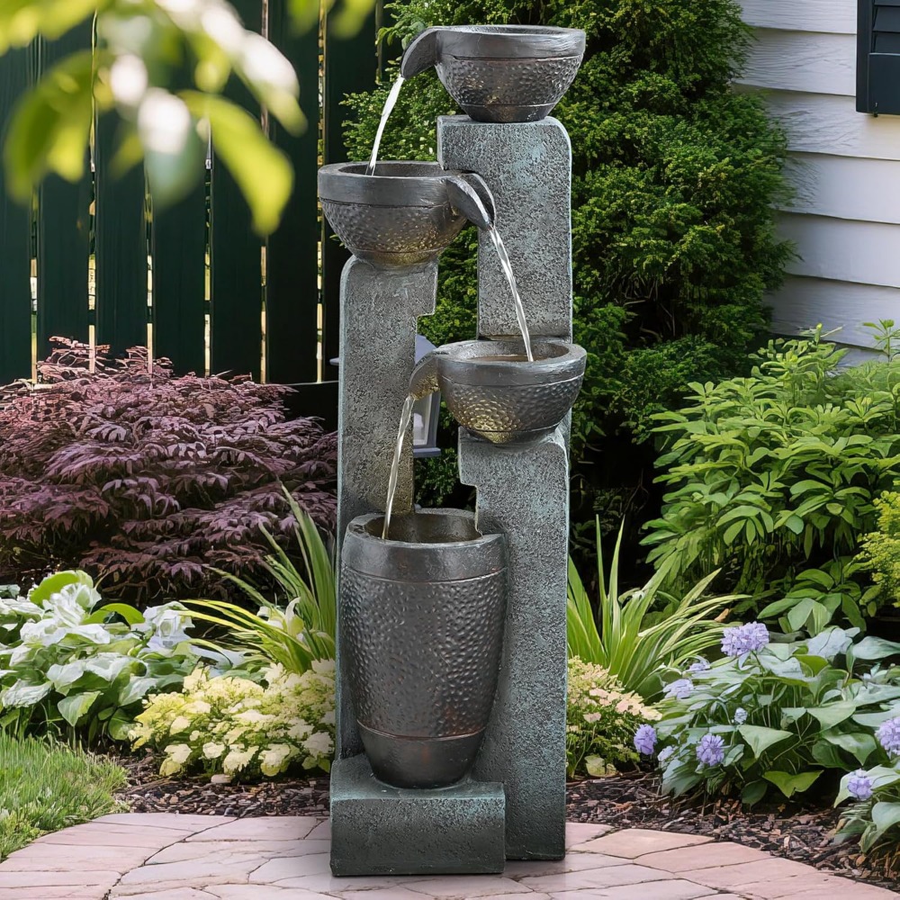 40''H 4-Tier Outdoor Garden Wa - Resin Art Decor recension och pris