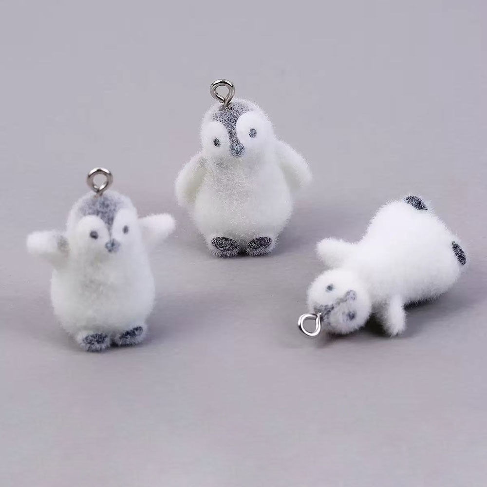 5pcs Flocking Small Penguin Re - Resin Art Pendant recension och pris